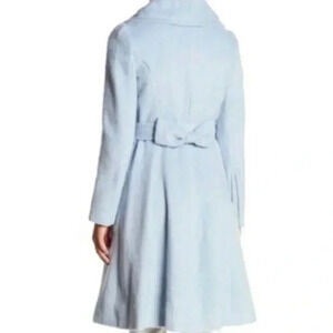 Eliza J Brushed Bow-Back Fit & Flare Peacoat in Ice Blue  6